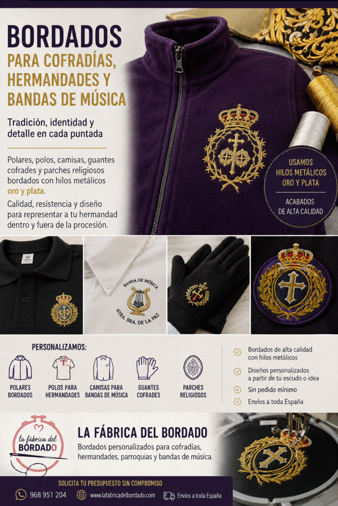 Bordados personalizados para cofradías, hermandades y bandas de música: tradición y calidad en cada puntada 4 cofrafia