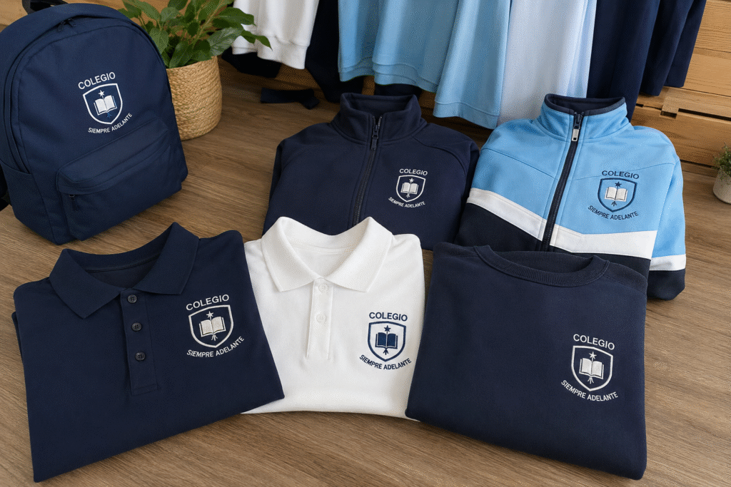 Cómo crear uniformes escolares personalizados: bordado, DTF y prendas sostenibles 1 colegio3