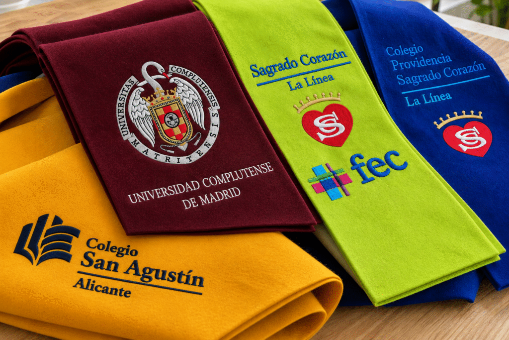becas de graduación bordadas
